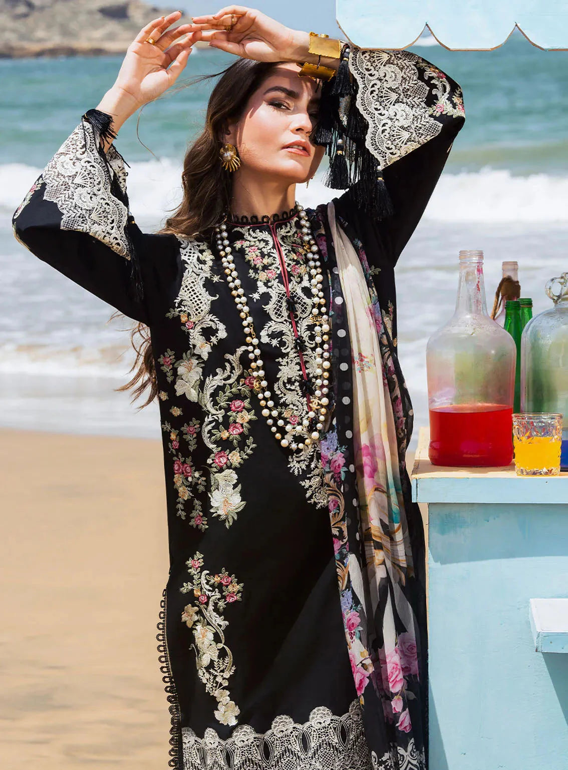 Baroque - 3PC Lawn Embroidered Suit - VL1036