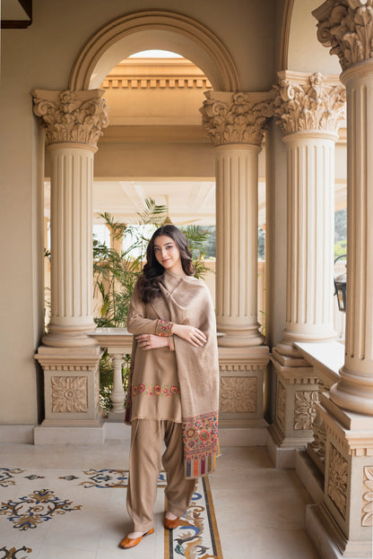 Aisling - Winter 3PC Dhanak Embroidered Suit - VL 1614