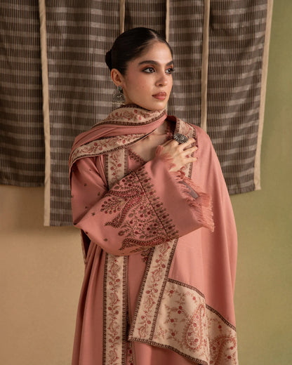 Ziva - Winter 3PC Dhannak Embroidered Suit - VL 1650
