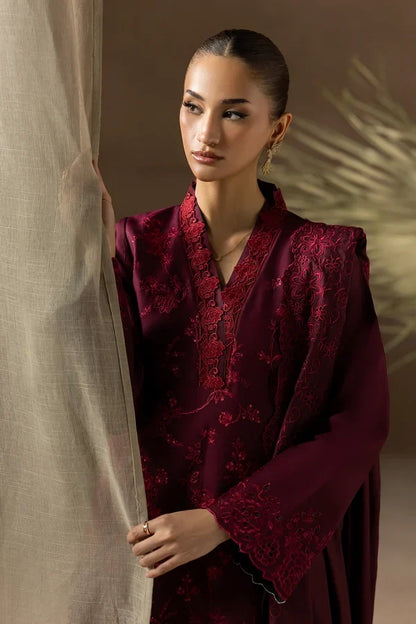 Raj Bari - Winter 3PC Airjet Dhannak Dress With Embroidered Dhannak Shawl - VL 1643