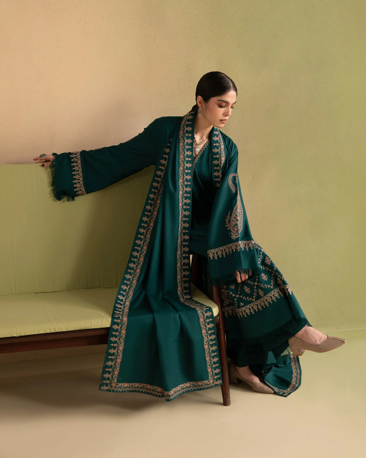 Ziva - Winter 3PC Dhanak Embroidered Suit - VL 1652