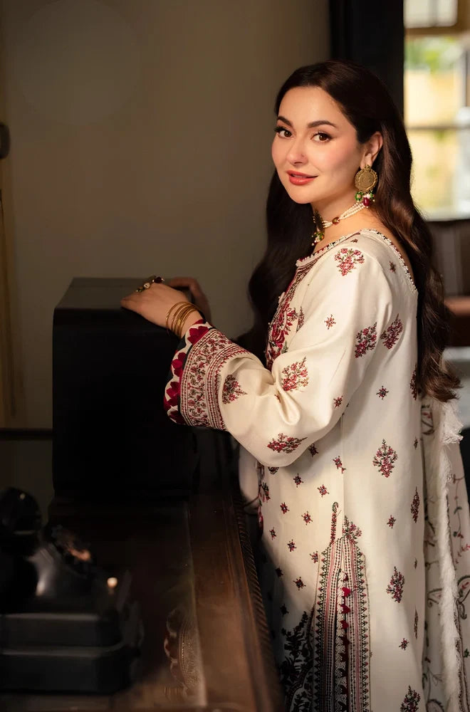 Asim Jofa - 3PC Dhanak Embroidered Shirt With Dhanak Embroidered Dupatta and Trouser - VL1674