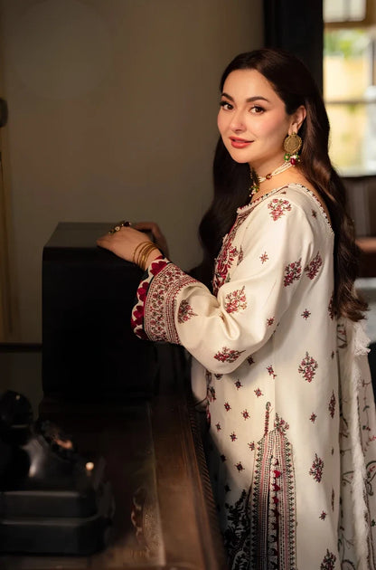 Asim Jofa - 3PC Dhanak Embroidered Shirt With Dhanak Embroidered Dupatta and Trouser - VL1674