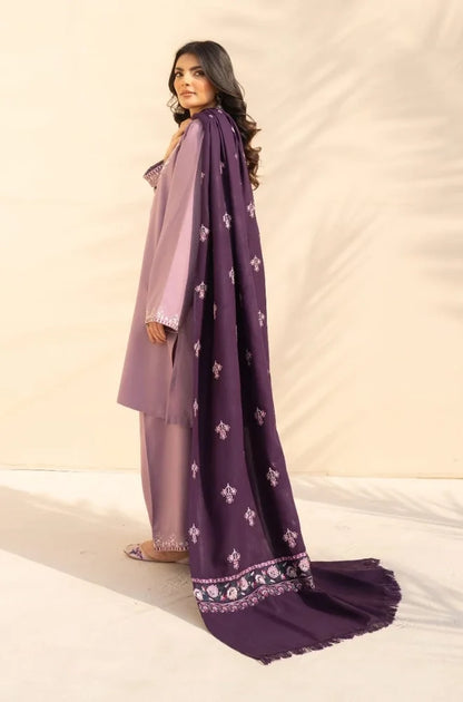 Izel - 3PC Dhanak Embroidered Shirt With Pashmina Embroidered Dupatta and Trouser - VL1608