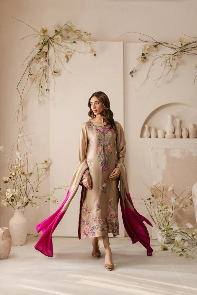 Lawn-3PC Embroidered Shirt with Chiffon Dupatta - VL1331