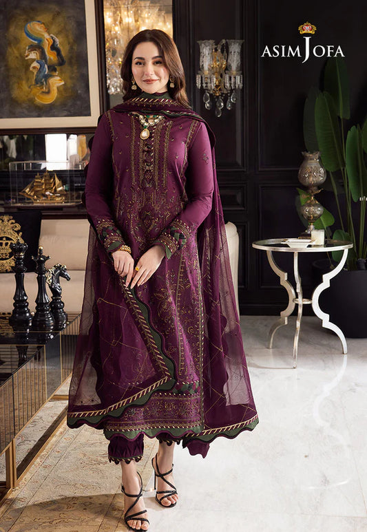 Asim Jofa, unstitched 3 piece Dhanak sequence embroidered suit - VL1024