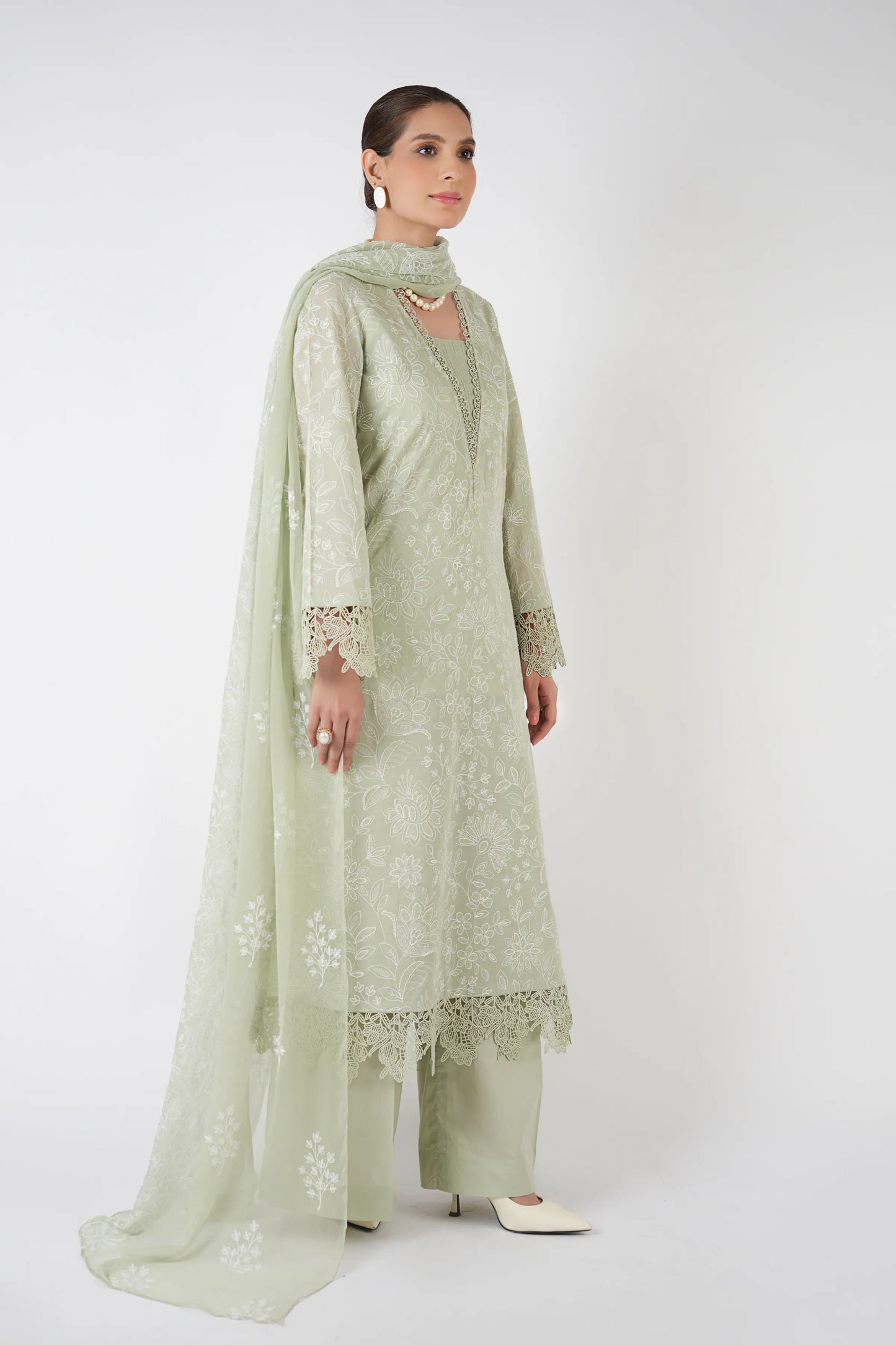 Bin ilyas - Summer 3PC Lawn Embroidered Suit - VL1276