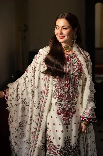 Asim Jofa - 3PC Dhanak Embroidered Shirt With Dhanak Embroidered Dupatta and Trouser - VL1674