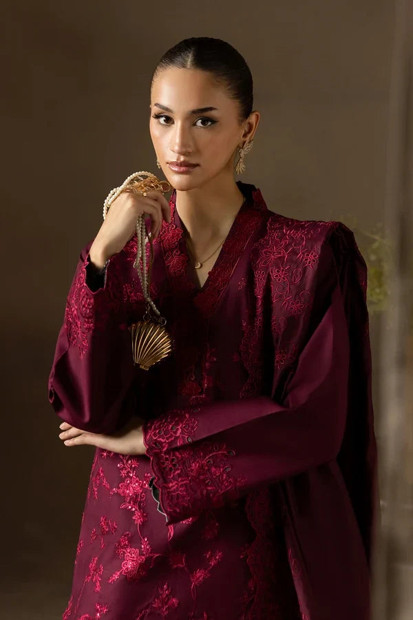 Raj Bari - Winter 3PC Airjet Dhannak Dress With Embroidered Dhannak Shawl - VL 1643
