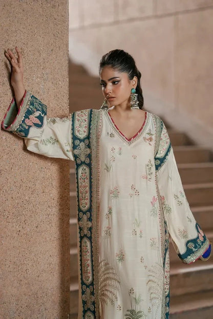 Ethnc - Luxury Silk Embroidered 3Pc Unstitched Suit - VL 1659