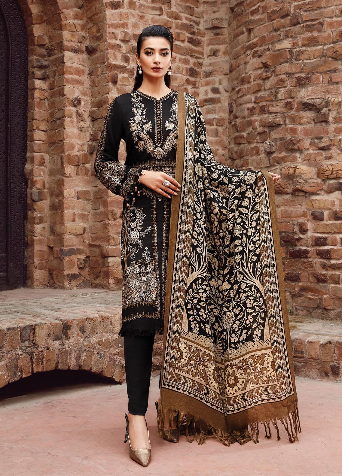 VL317 3PC Dhanak suit with Printed Wool Shawll