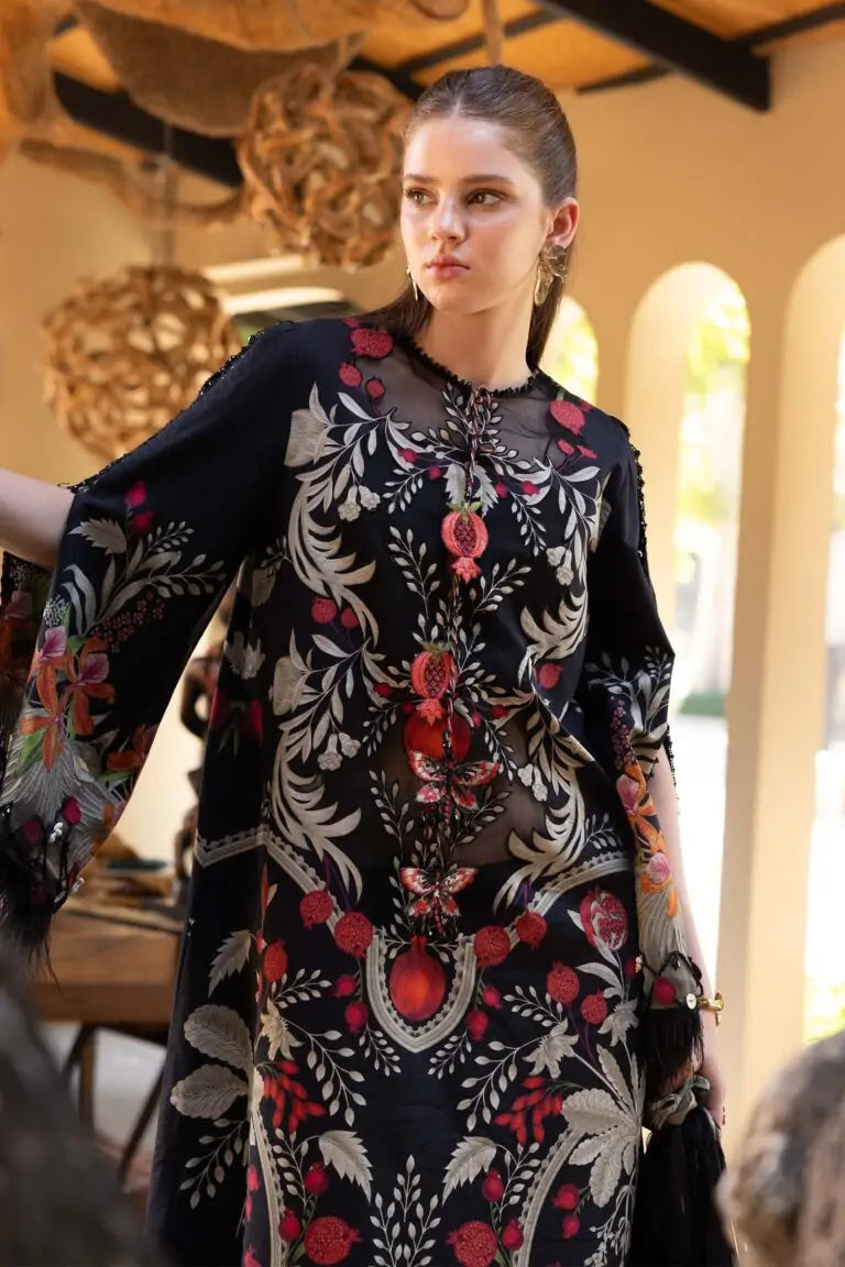 green emerald velvet dress MARIA B Embroidered D4 – Boutique de Zainab