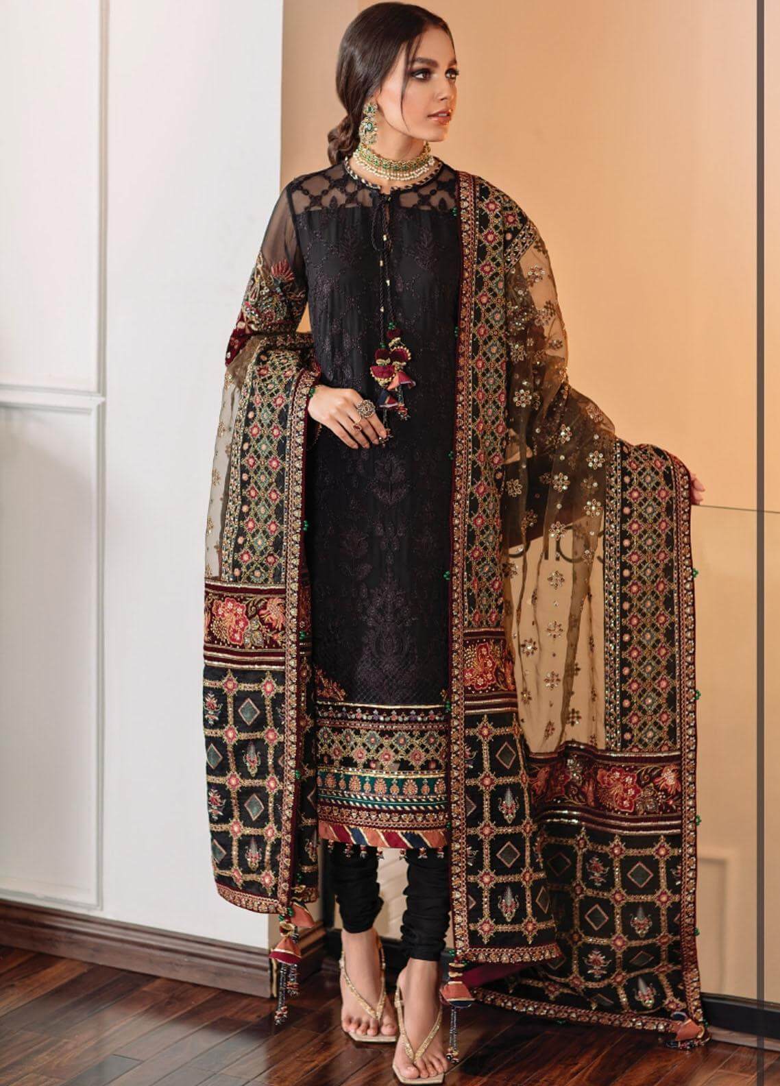 VL495-3Pc Lawn Heavy Embroidery with Embroidery Organza Dupatta