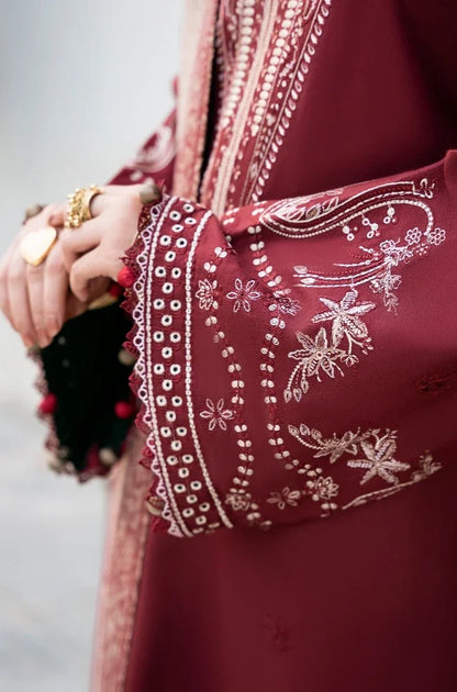Izel - 3PC Dhanak Embroidered Shirt With Pashmina Printed Dupatta and Trouser - VL1684