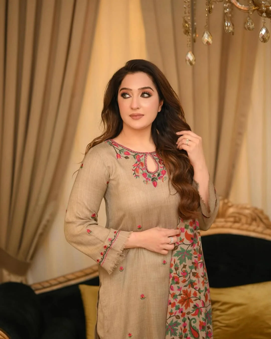 Winter 3PC Dhanak Embroidered Suit - VL 1401