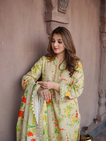 Sapphire - Winter 3PC Karandi Digital Print Dress - VL 1634
