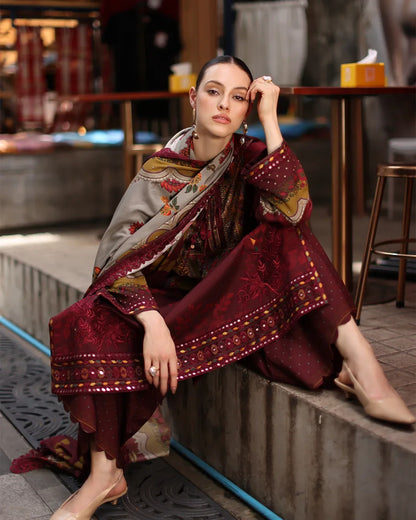 Charizma - Winter 3PC Karandi Digital Print Dress - VL 1636