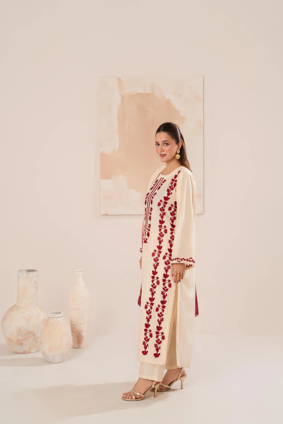 Rehan Rehar 3 Piece Embroidered Dhanak Suit - VL1237