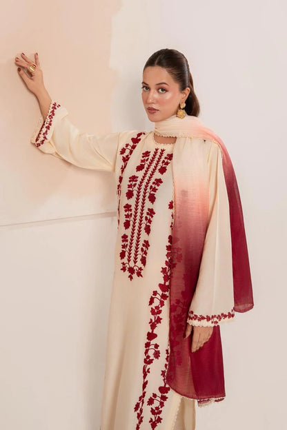 Rehan Rehar 3 Piece Embroidered Dhanak Suit - VL1237