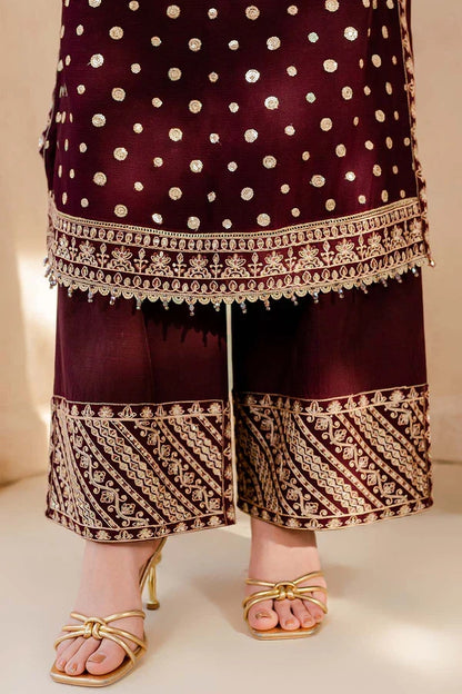 VL 1656 - Winter Unstitched 3PCs Embroidered Velvet Dress With Embroidered Organza Dupatta