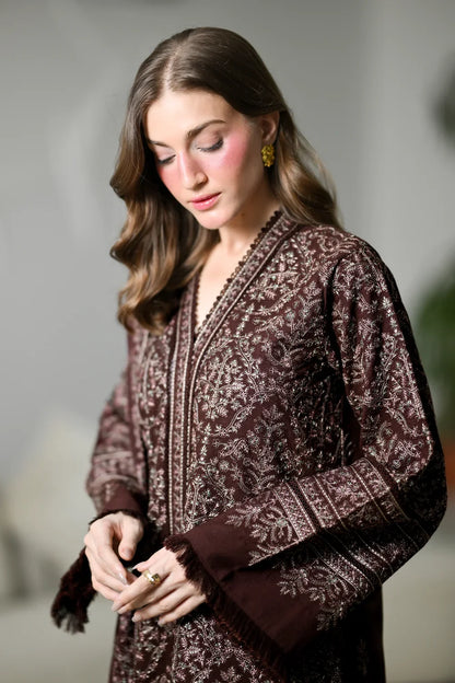 ZAIB - Winter 3PC Dhanak Embroidered Suit - VL 1672