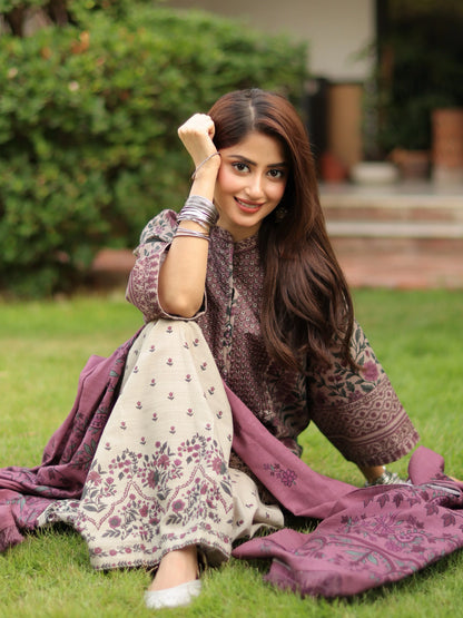 Sapphire - Winter 3PC Karandi Digital Print Dress - VL1703