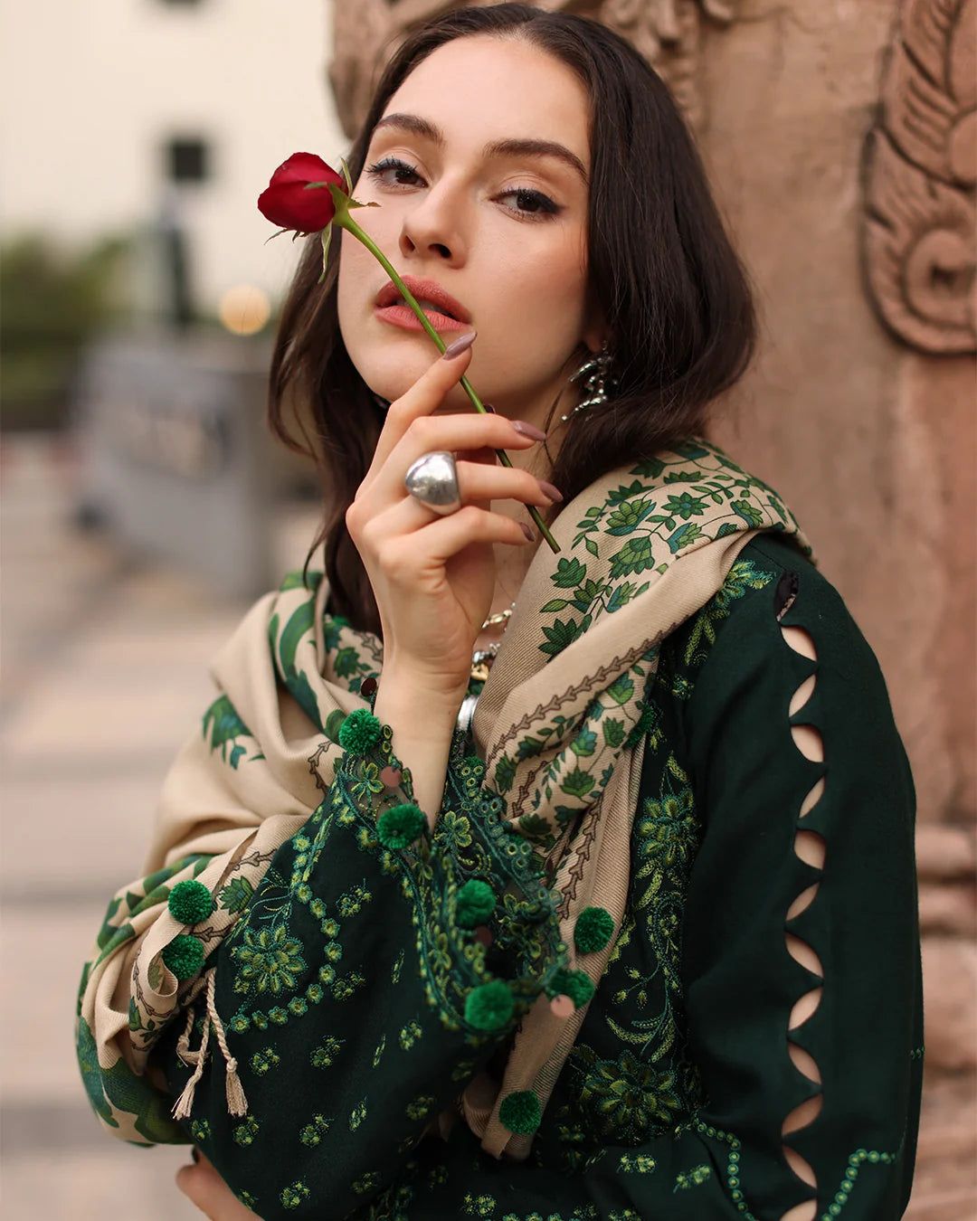 Charizma - Winter 3PC Dhanak Embroidered Suit - VL 1641