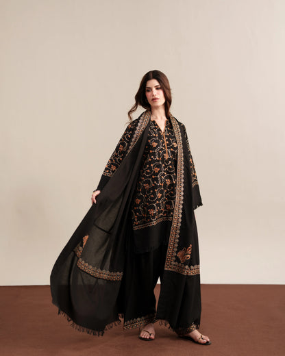 Ziva - Winter 3PC Dhanak Embroidered Suit - VL 1662