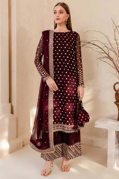 VL 1656 - Winter Unstitched 3PCs Embroidered Velvet Dress With Embroidered Organza Dupatta