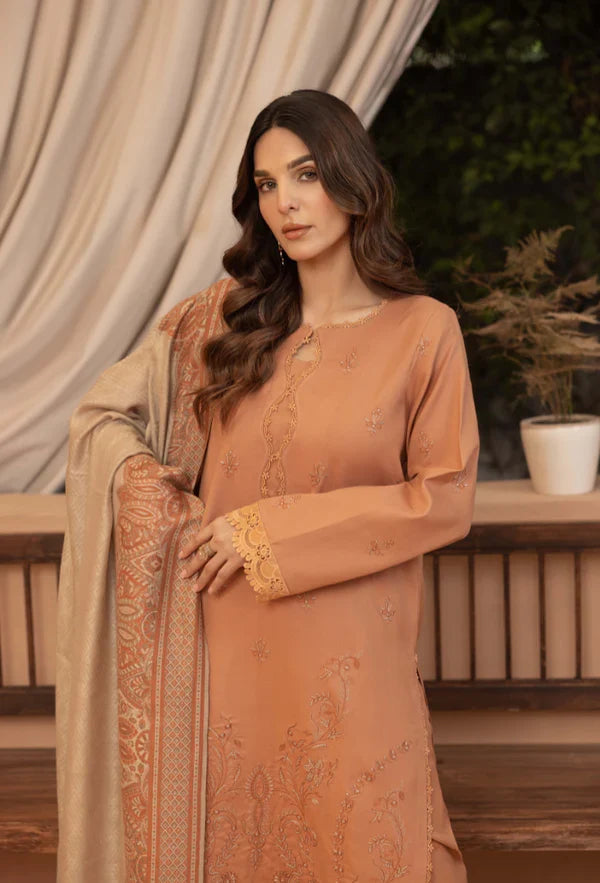 Bin Ilyas - Winter 3PC Dhanak Embroidered Suit - VL1612
