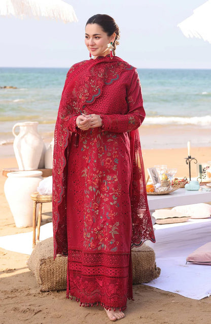 Qalamkar - Dhanak 3-Piece Embroidered Dress - VL1161