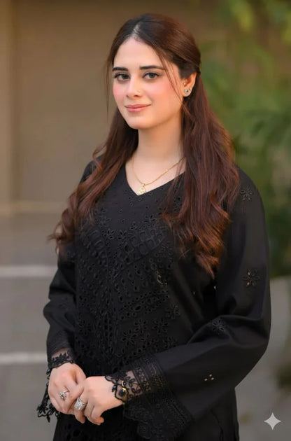 3PC Lawn Chikankari Embroidered Shirt with Monar Embroidered Dupatta and Trouser - VL1440