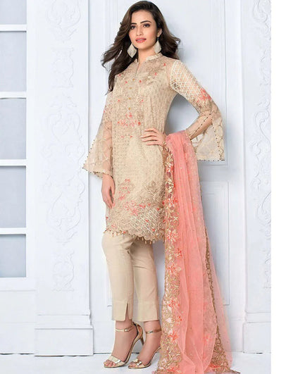 VL308 Gull Ahmed Embroidered 3pc Lawn dress with embroidered Bamber chiffon dupatta