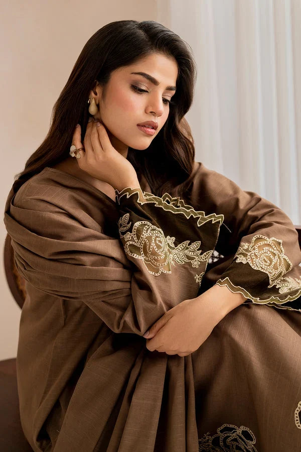 Baroque - Winter 3PC Dhanak Embroidered Suit - VL1606