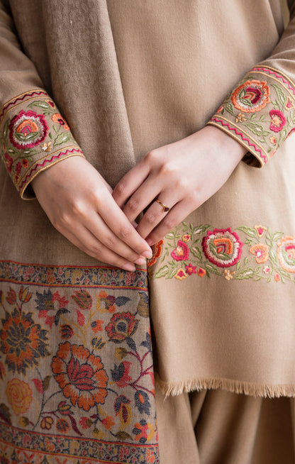 Aisling - Winter 3PC Dhanak Embroidered Suit - VL 1614