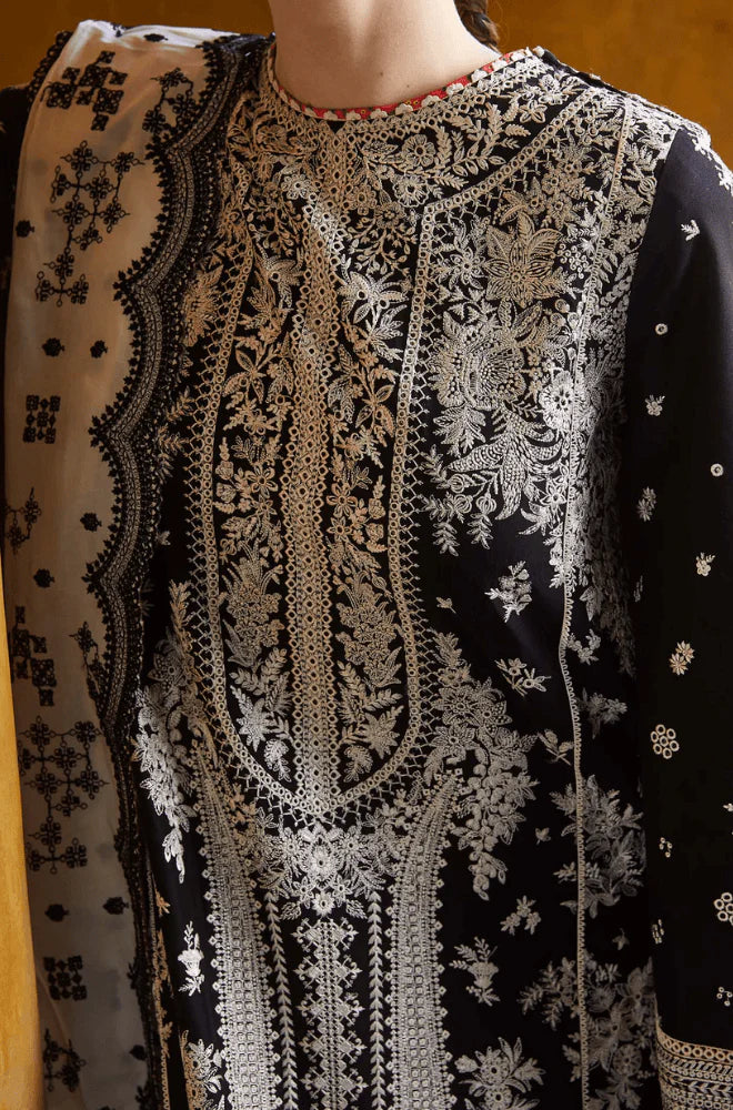 3 Piece Unstitched Heavy Embroidered Lawn Suit - VL1025