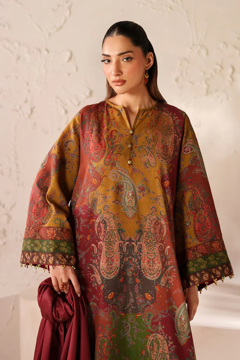 Baroque - Winter 3PC Karandi Digital Print Dress - VL 1630
