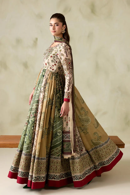 Baroque - Winter 3PC Karandi Digital Print Frock Dress - VL 1657