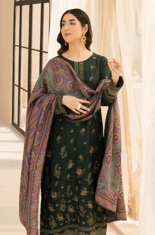 Mohagni - Winter 3PC Dhanak Embroidered Suit - VL1610