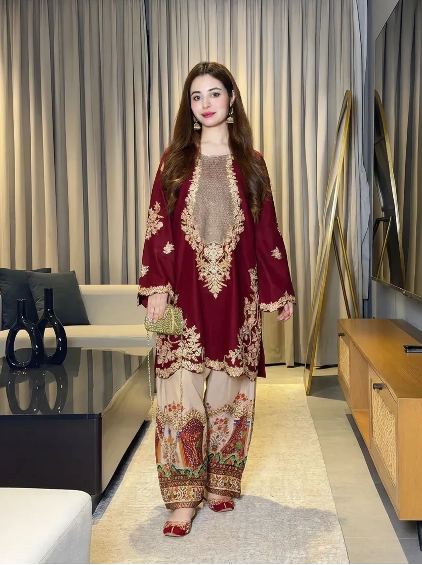 Ethnic 2 Pc Embroidered Silk Suit VL 1400