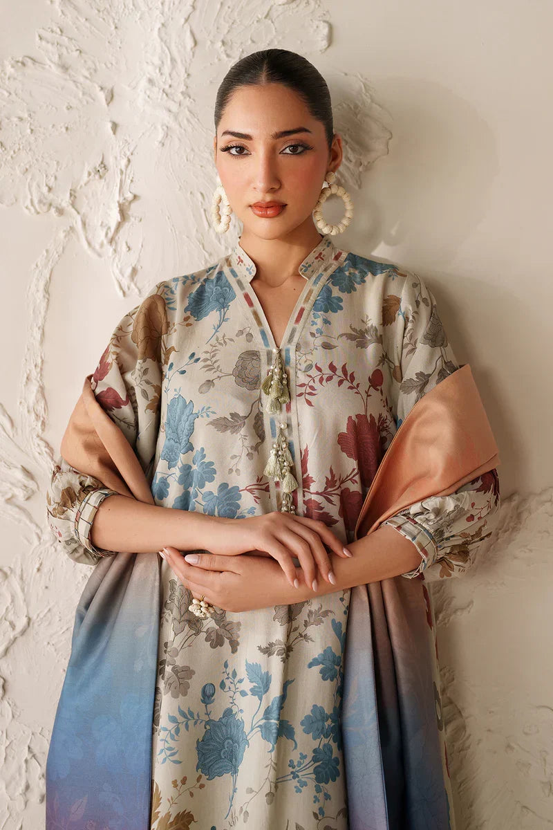 Baroque - Winter 3PC Karandi Digital Print Dress - VL 1631