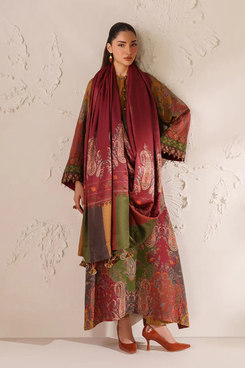 Baroque - Winter 3PC Karandi Digital Print Dress - VL 1630