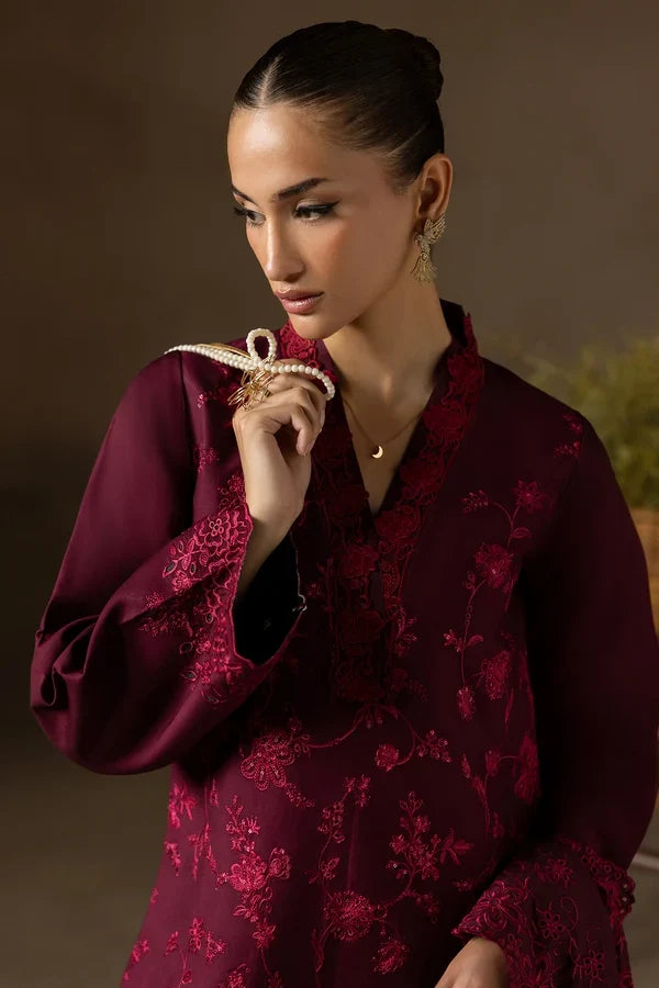Raj Bari - Winter 3PC Airjet Dhannak Dress With Embroidered Dhannak Shawl - VL 1643