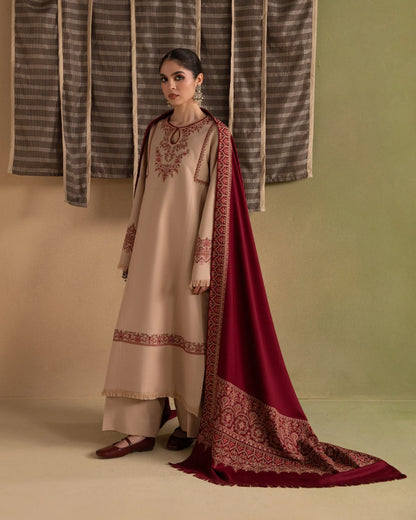 Ziva - Winter 3PC Dhanak Embroidered Suit - VL 1651