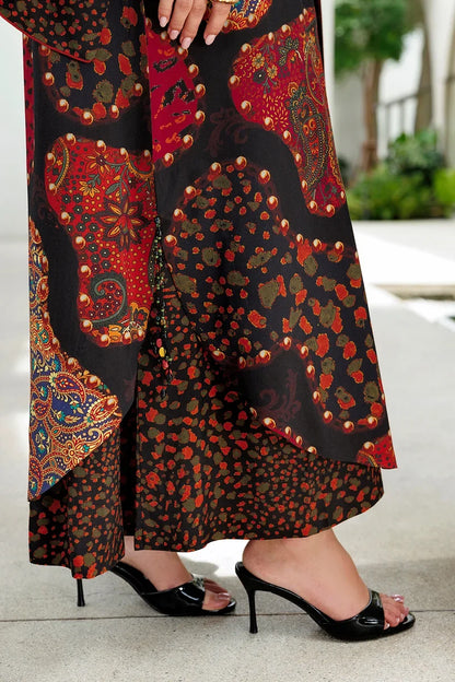 Baroque - Winter 3PC Karandi Digital Print Dress - VL 1656