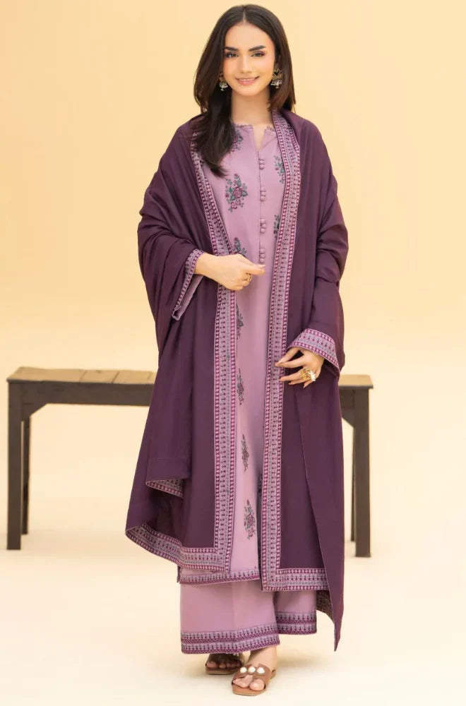 Lazuli - Winter 3PC Dhanak Embroidered Suit - VL1609