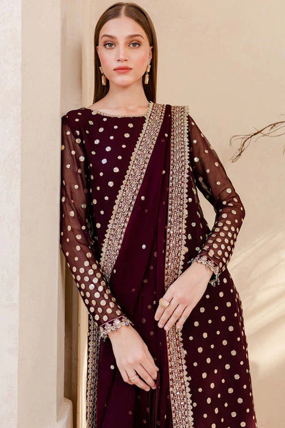 VL 1656 - Winter Unstitched 3PCs Embroidered Velvet Dress With Embroidered Organza Dupatta