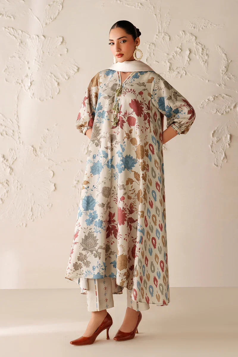 Baroque - Winter 3PC Karandi Digital Print Dress - VL 1631