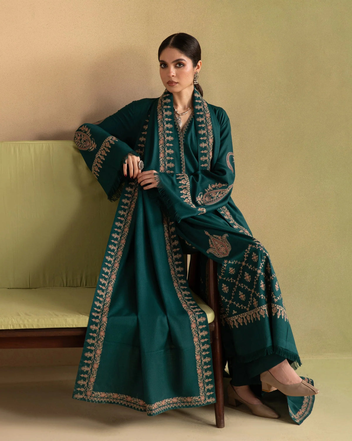 Ziva - Winter 3PC Dhanak Embroidered Suit - VL 1652