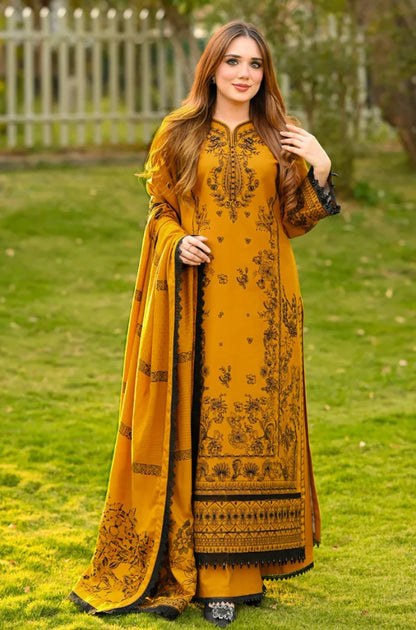 Libass -Winter 3PC Dhanak Embroidered Suit - VL1607